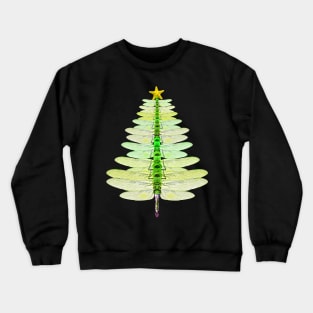 Merry Christmas Insect Lover Xmas Dragonfly Christmas Tree Crewneck Sweatshirt